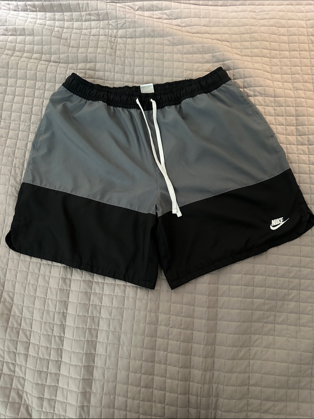 Nike Gray & Black Colorblock Athletic Shorts